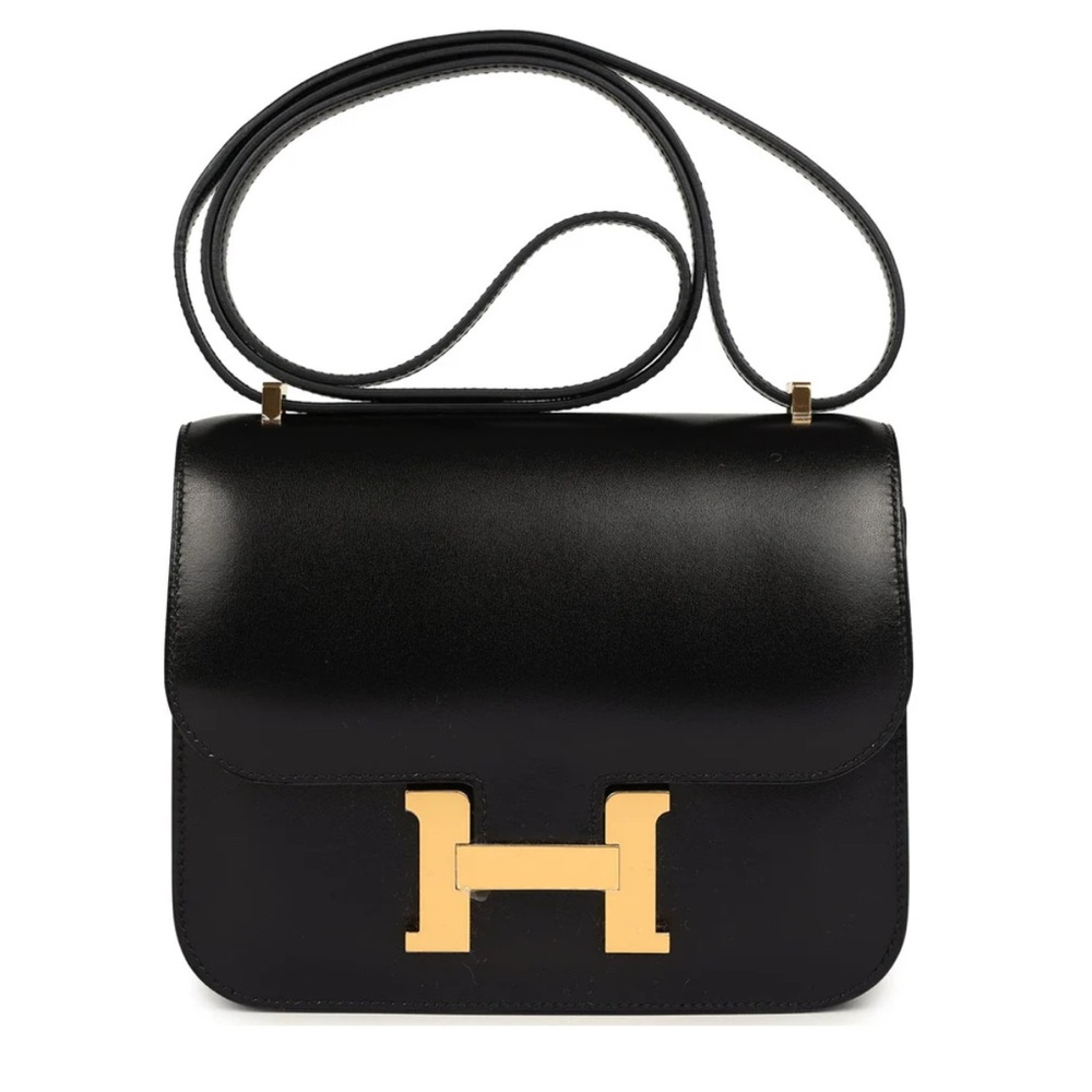 Hermes Black Constance 18 Box Leather Gold Hardware